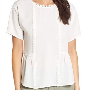BOBEAU from NORDSTROM white peplum blouse